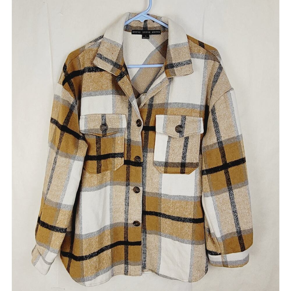 Hyfve Hyfve Hyfve brown plaid flannel chore jacket Size large Gorpcore Ranch